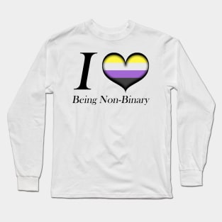 I Heart Being Non-Binary Design Pride Flag Design Long Sleeve T-Shirt